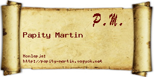 Papity Martin névjegykártya