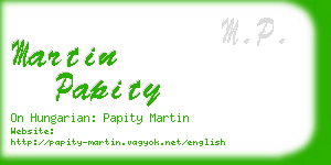 martin papity business card